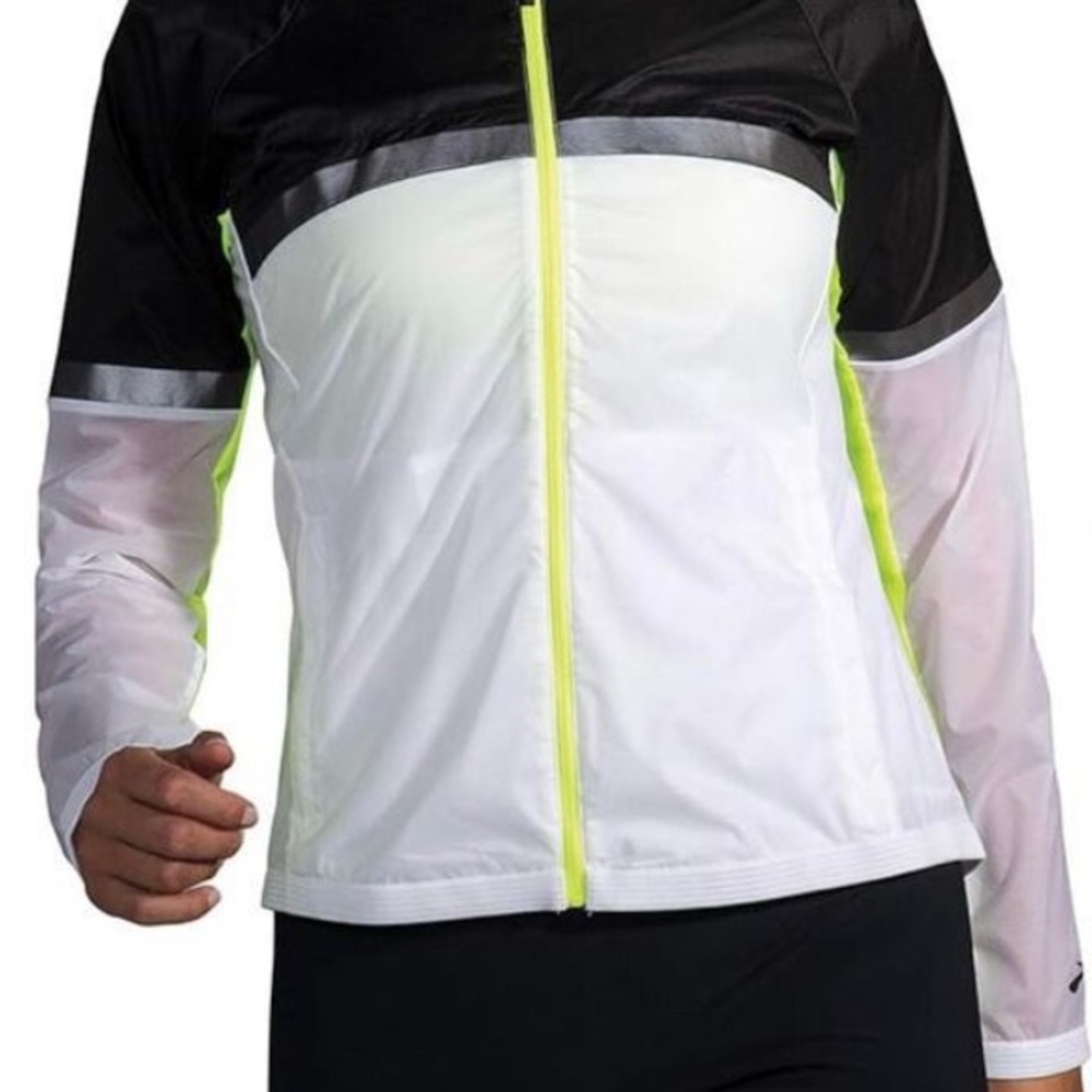 Brooks Black and White Jacket with Neon Accents